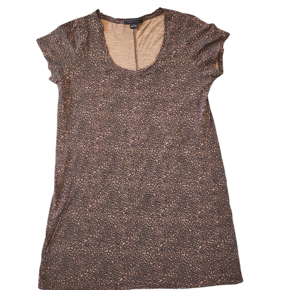 Neutral Leopard T Shirt Dress